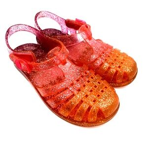 Girls Sandals Shoes Size 11 Glitter Rubber Jelly Adjustable Strap Children Kids